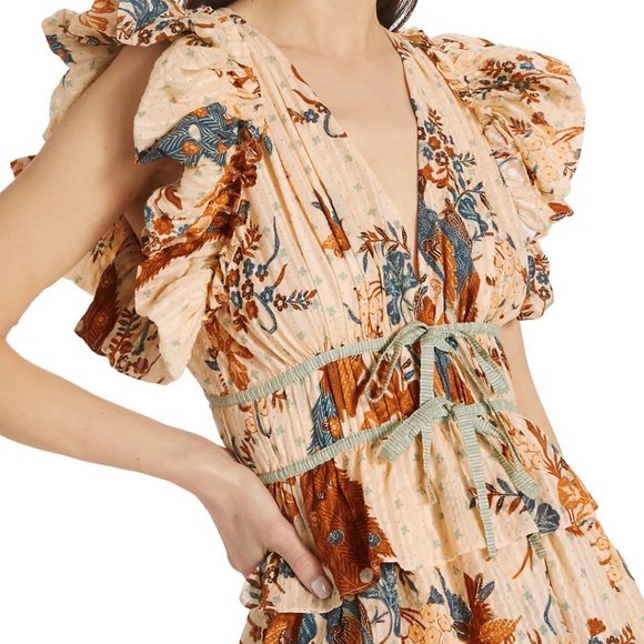 Ulla Johnson Marni Floral Print Ruffled Mini Dress in Size 2 - Picture 8 of 13